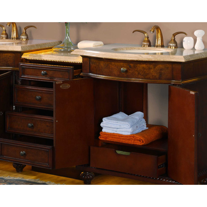 Silkroad Exclusive Victoria 84" Double Bathroom Vanity Set & Reviews